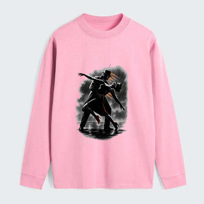 romantic dance pose with woman lifted in the air at lakeside - Classic Long Sleeve Shirt - Pink