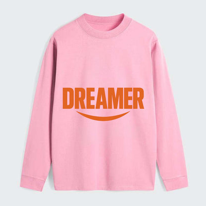 Bold typography design - "DREAMER" - imagination, seeing possibilities - Classic Long Sleeve Shirt - Pink