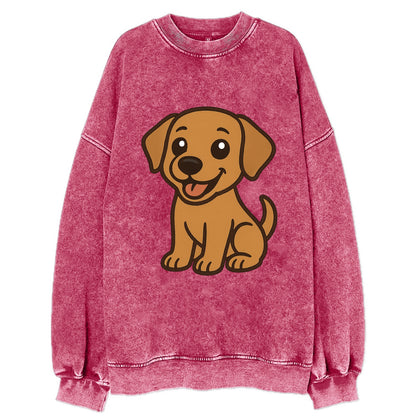 Labrador - Happy panting expression - Vintage Sweatshirt - Pink
