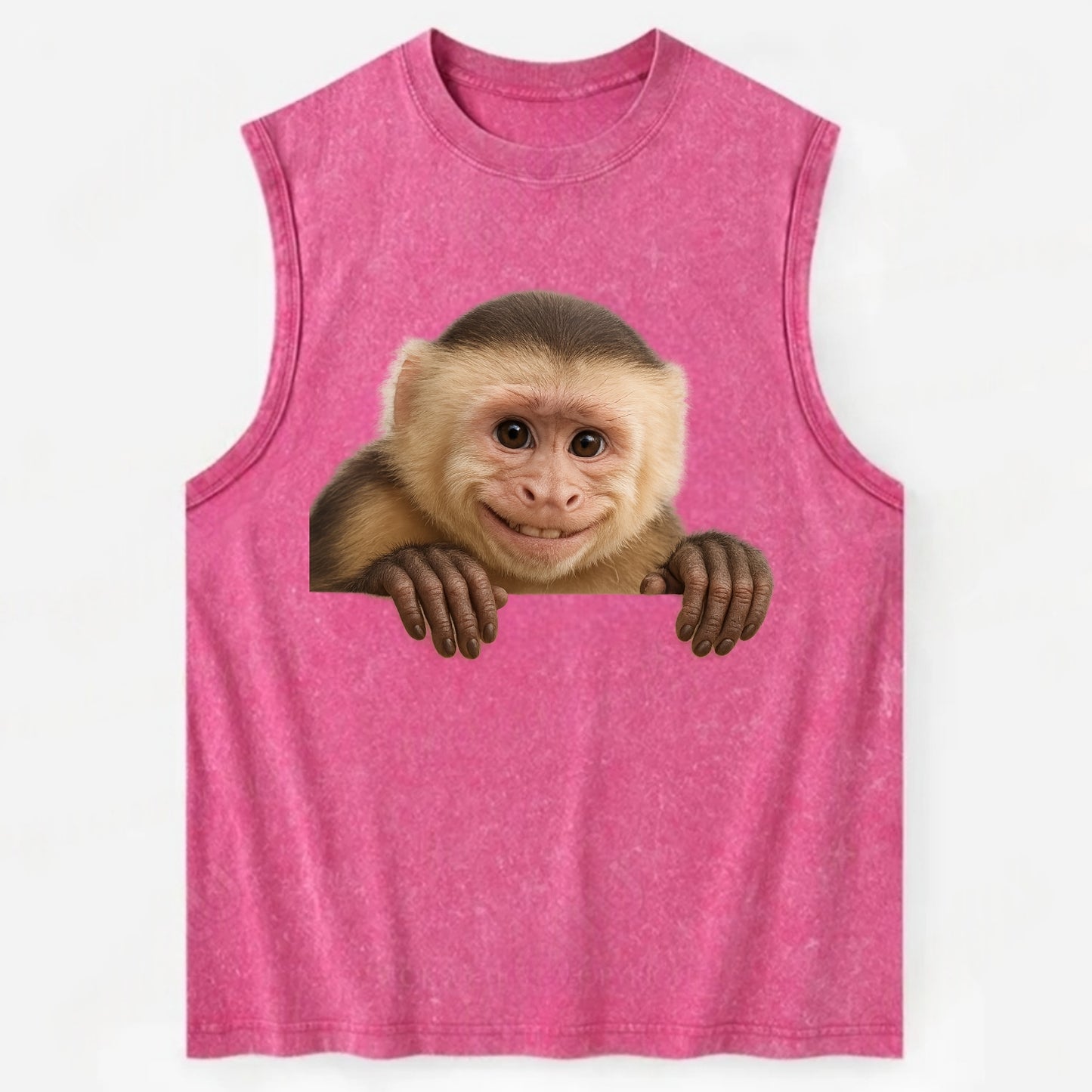 Capuchin Monkey  - Vintage Washed Tank - Pink