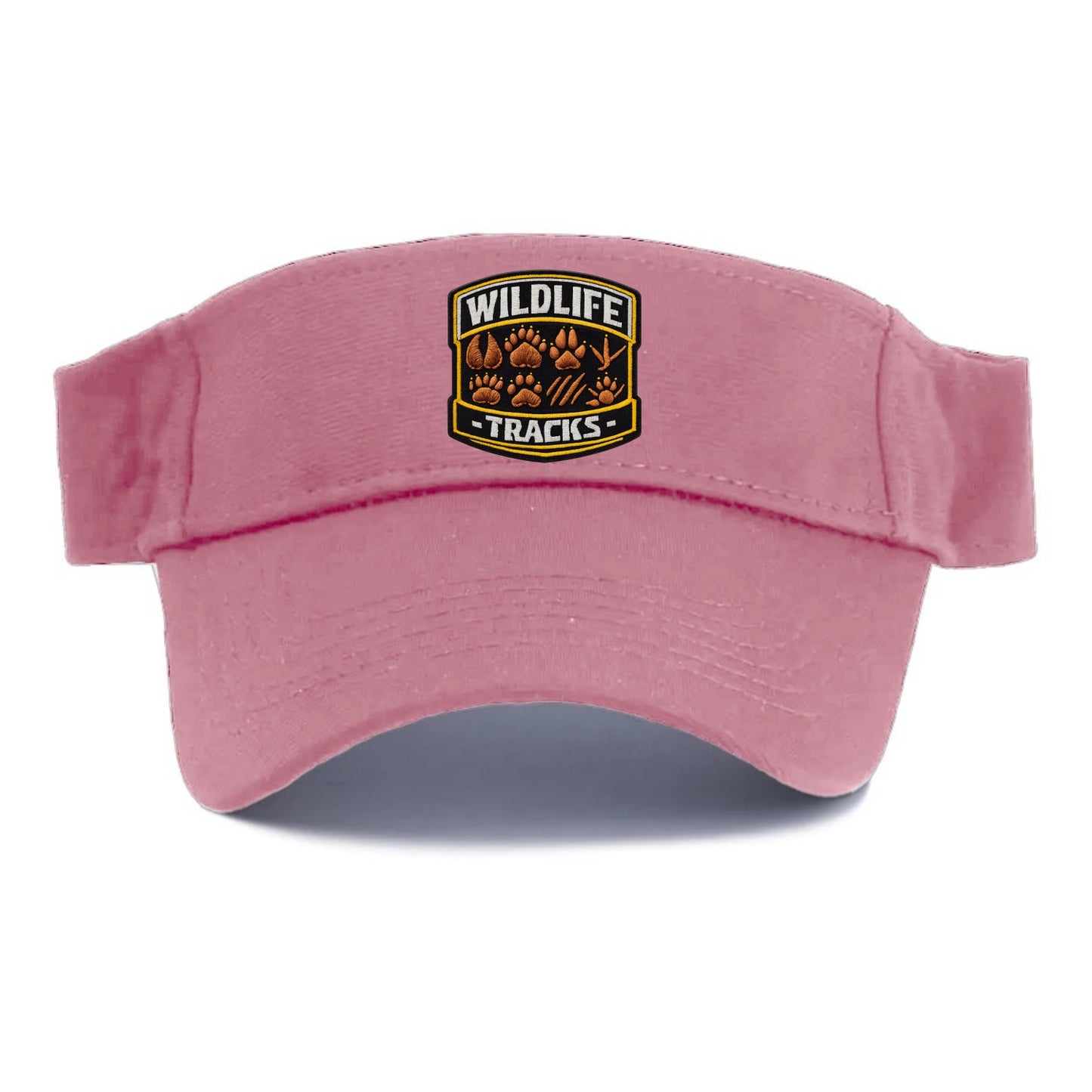 WILDLIFE TRACKS - animal footprints in brown , tracker - Visor - Pink