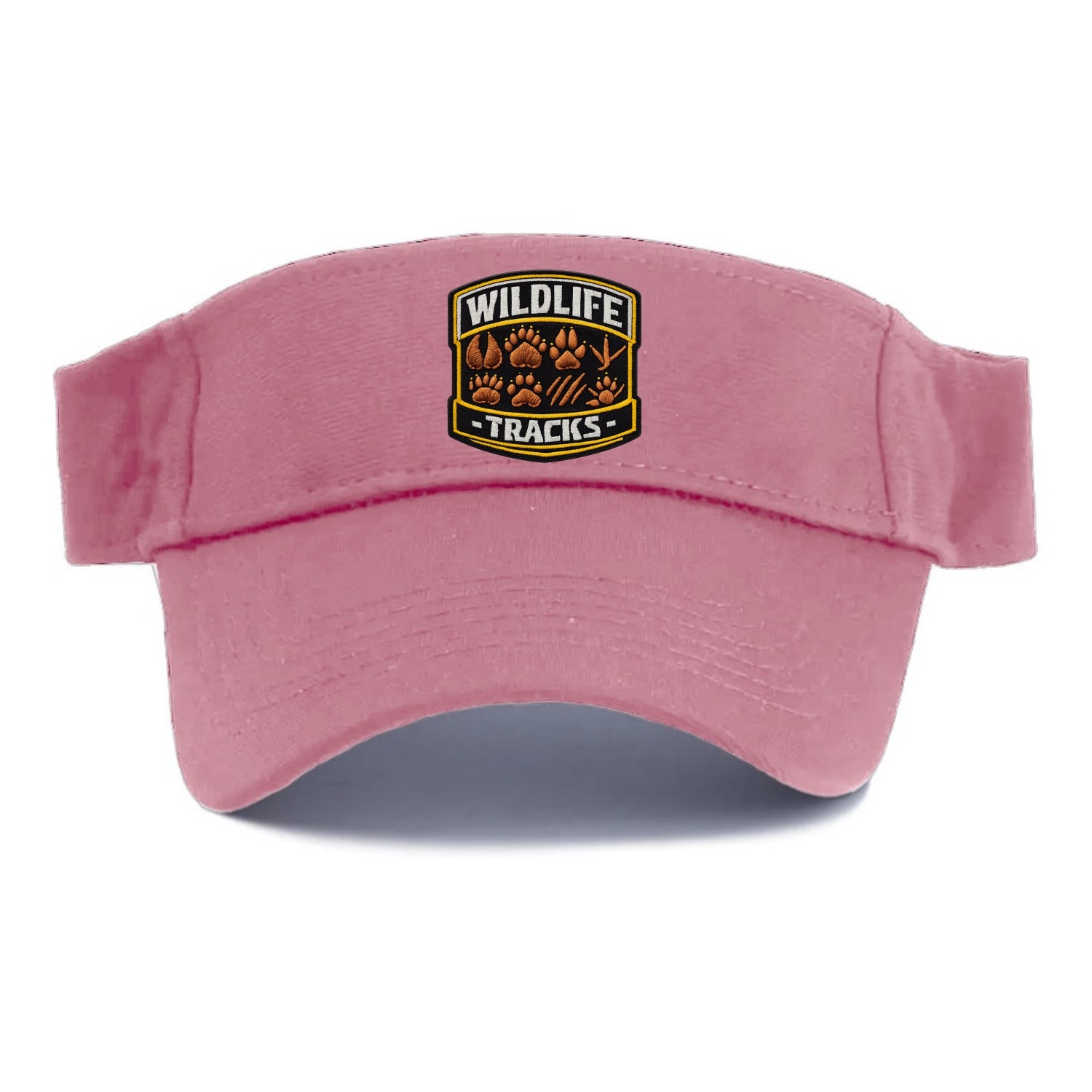 WILDLIFE TRACKS - animal footprints in brown , tracker - Visor - Pink
