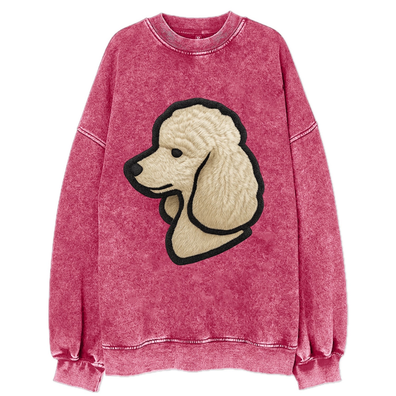 Poodle - Contemporary clean style with s - Vintage Sweatshirt - Pink