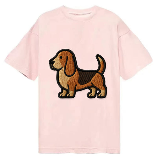 Basset Hound - Trendy low-rider design with prominent black outline - Classic T-shirt