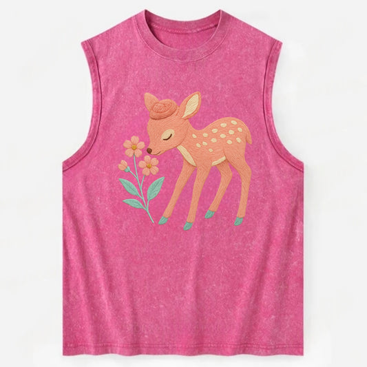Coral Fawn - Vintage Washed Tank - Pink
