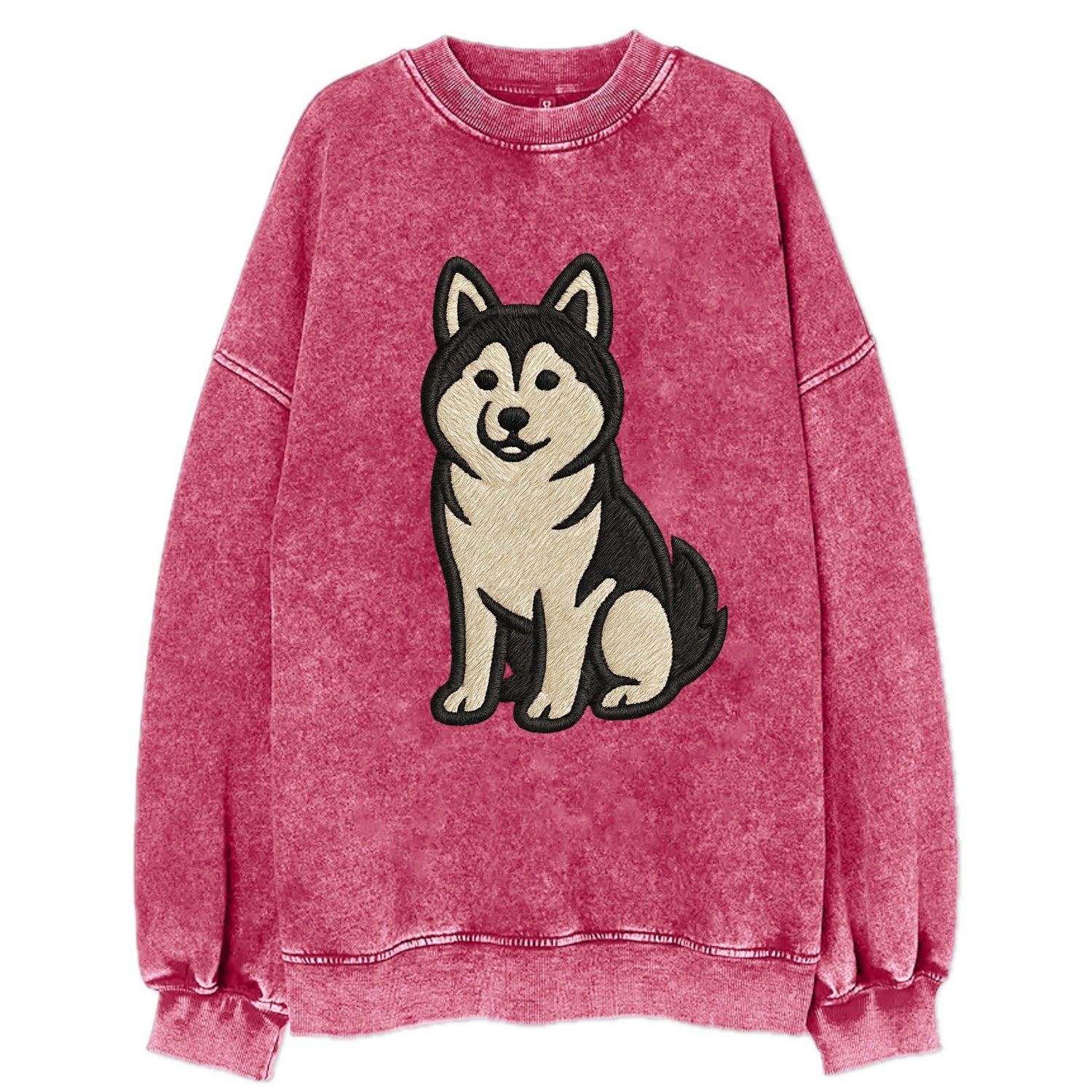 Pomsky - Pomeranian-Husky mix sitting po Vintage Sweatshirt - Pink