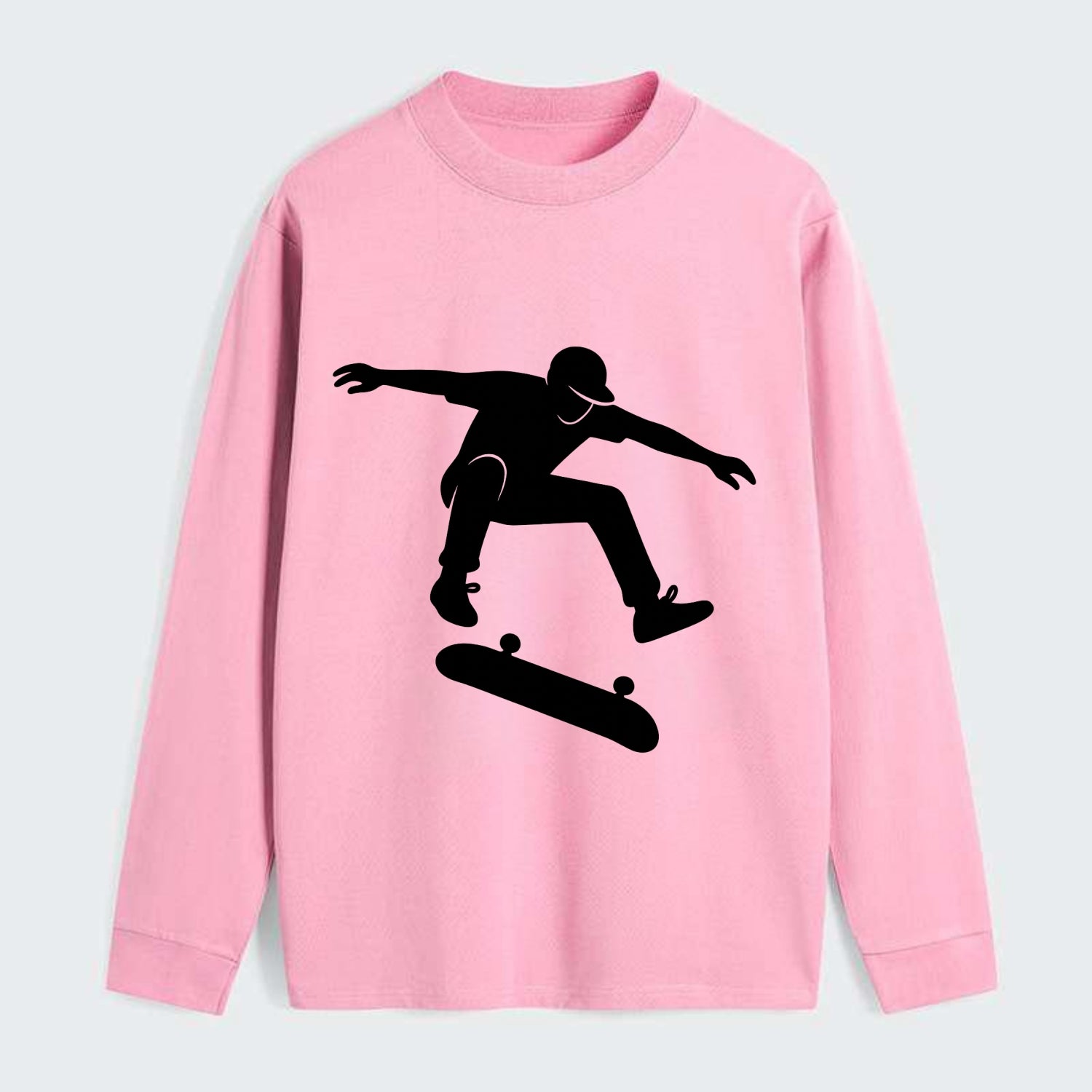 Skateboarder doing kickflip trick - Classic Long Sleeve Shirt - Pink