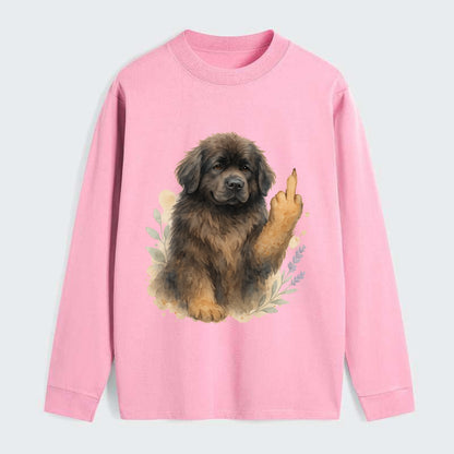 Newfoundland fluffy bear-like with webbed paws, massive gentle paw up - Classic Long Sleeve Shirt - Pink
