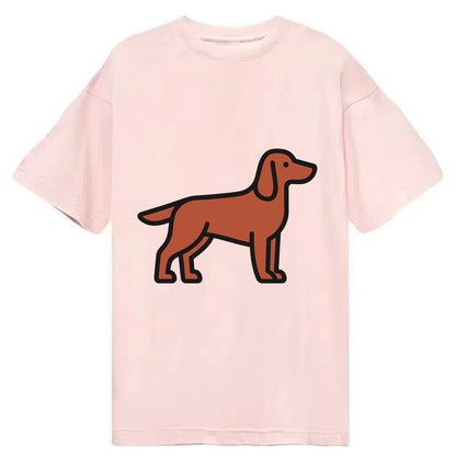 Irish Setter - Red/chestnut flat side profile - Classic T-shirt - Pink
