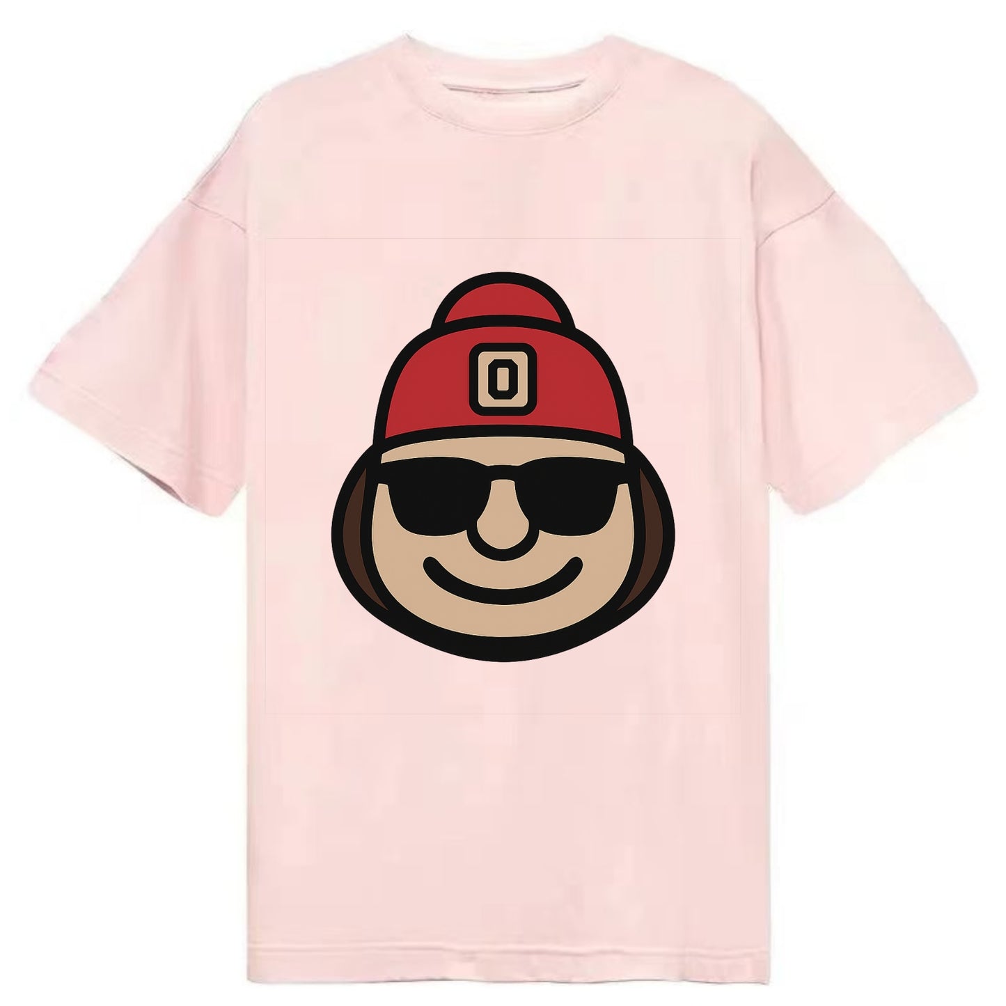 Columbus Brutus wearing Ohio State beanie with Block O patch - Classic T-shirt - Pink