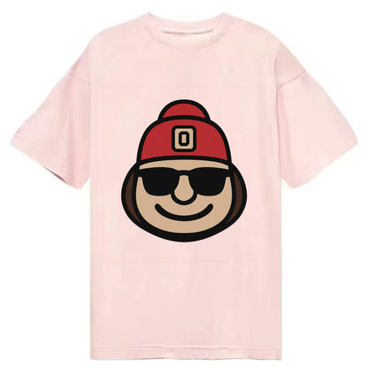 Columbus Brutus wearing Ohio State beanie with Block O patch - Classic T-shirt - Pink