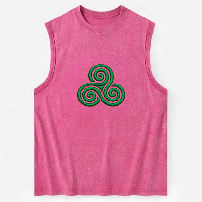 Triple Spiral - Vintage Washed Tank - Pink