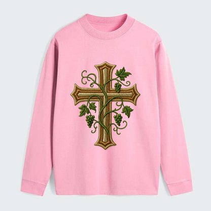 Vine Cross  - Classic Long Sleeve Shirt - Pink