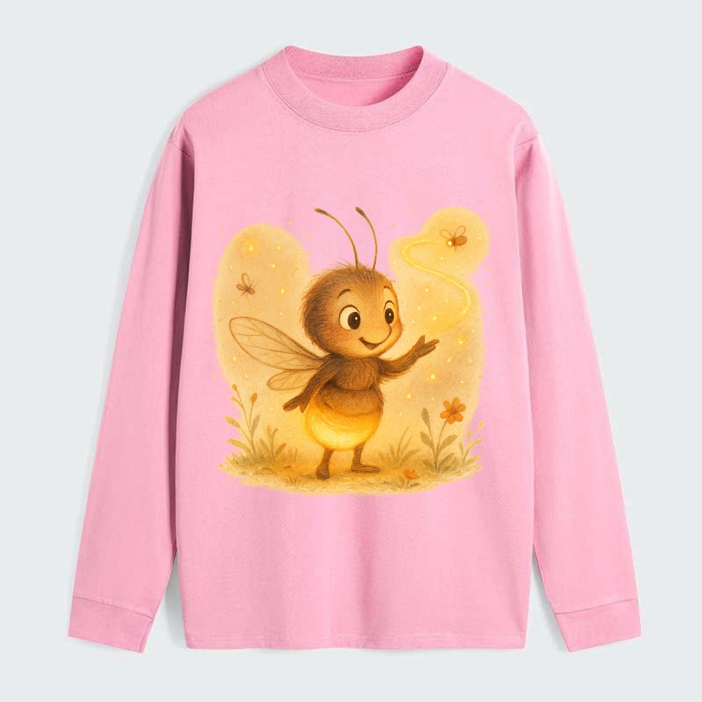 Firefly choreographer arranging synchronized light patterns over a - Classic Long Sleeve Shirt - Pink