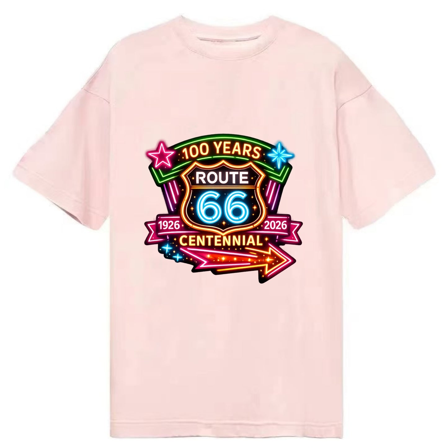CENTENNIAL BADGE | 100 Years celebration emblem | 1926-2026 dates | Anniversary - Classic T-shirt - Pink