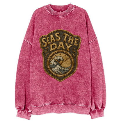 Seas The Day  - Vintage Sweatshirt - Pink