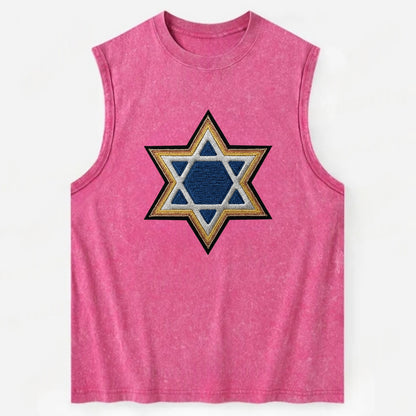 Star of David - Vintage Washed Tank - Pink