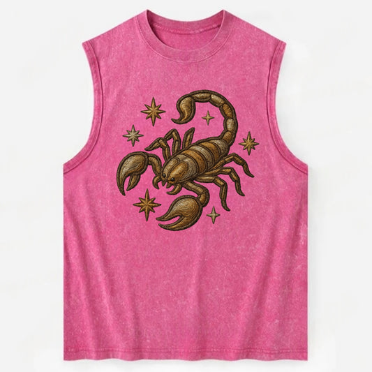 Scorpio Scorpion  - Vintage Washed Tank - Pink