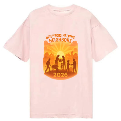 Local communities thriving with shared resources - "Neighbors Helping Neighbors" - Classic T-shirt - Pink