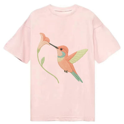 Coral Hummingbird - Classic T-shirt - Pink