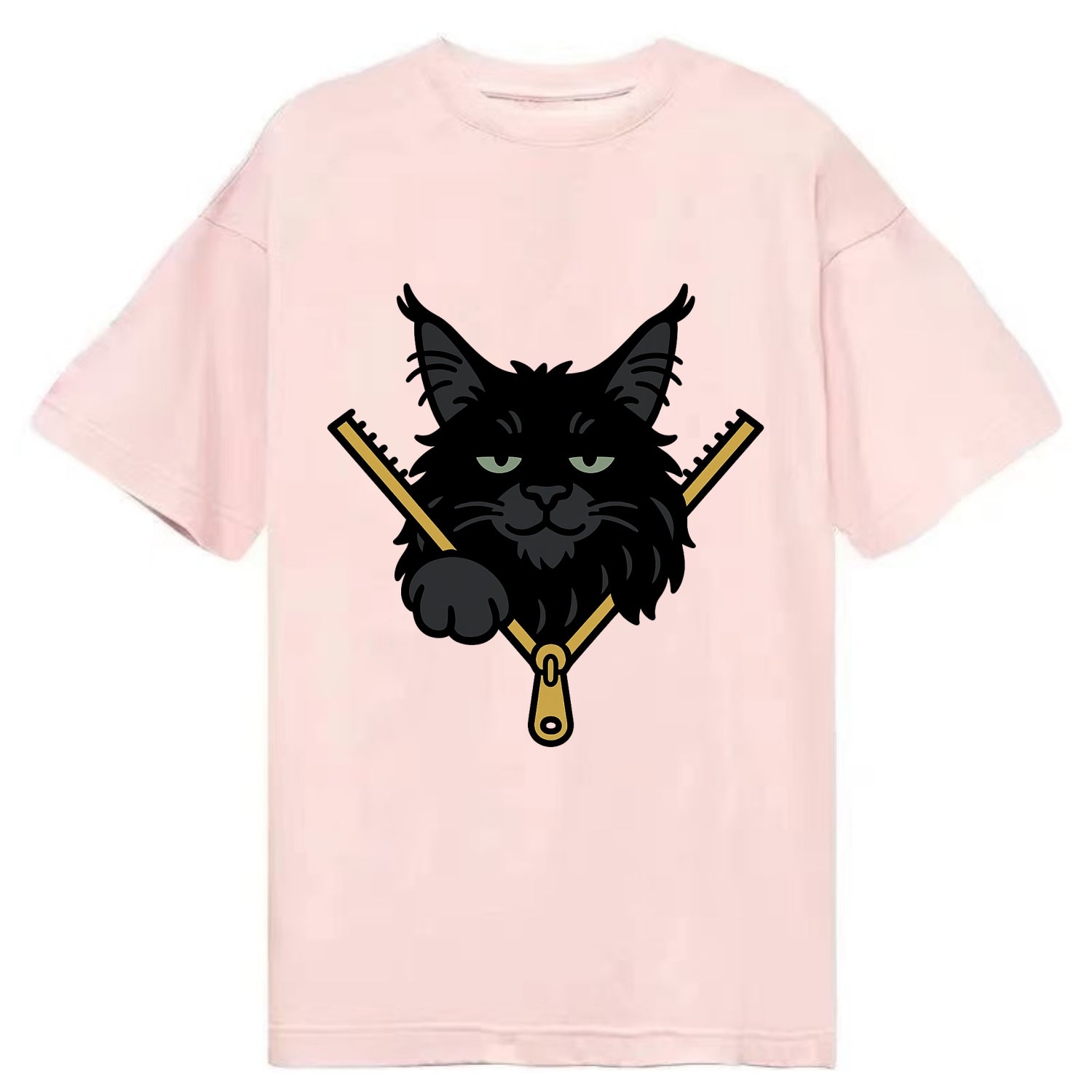 Black Maine Coon - Classic T-shirt - Pink