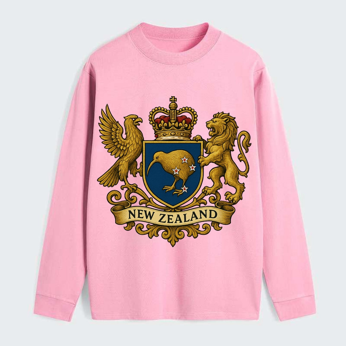 New Zealand Heritage Badge - Classic Long Sleeve Shirt - Pink