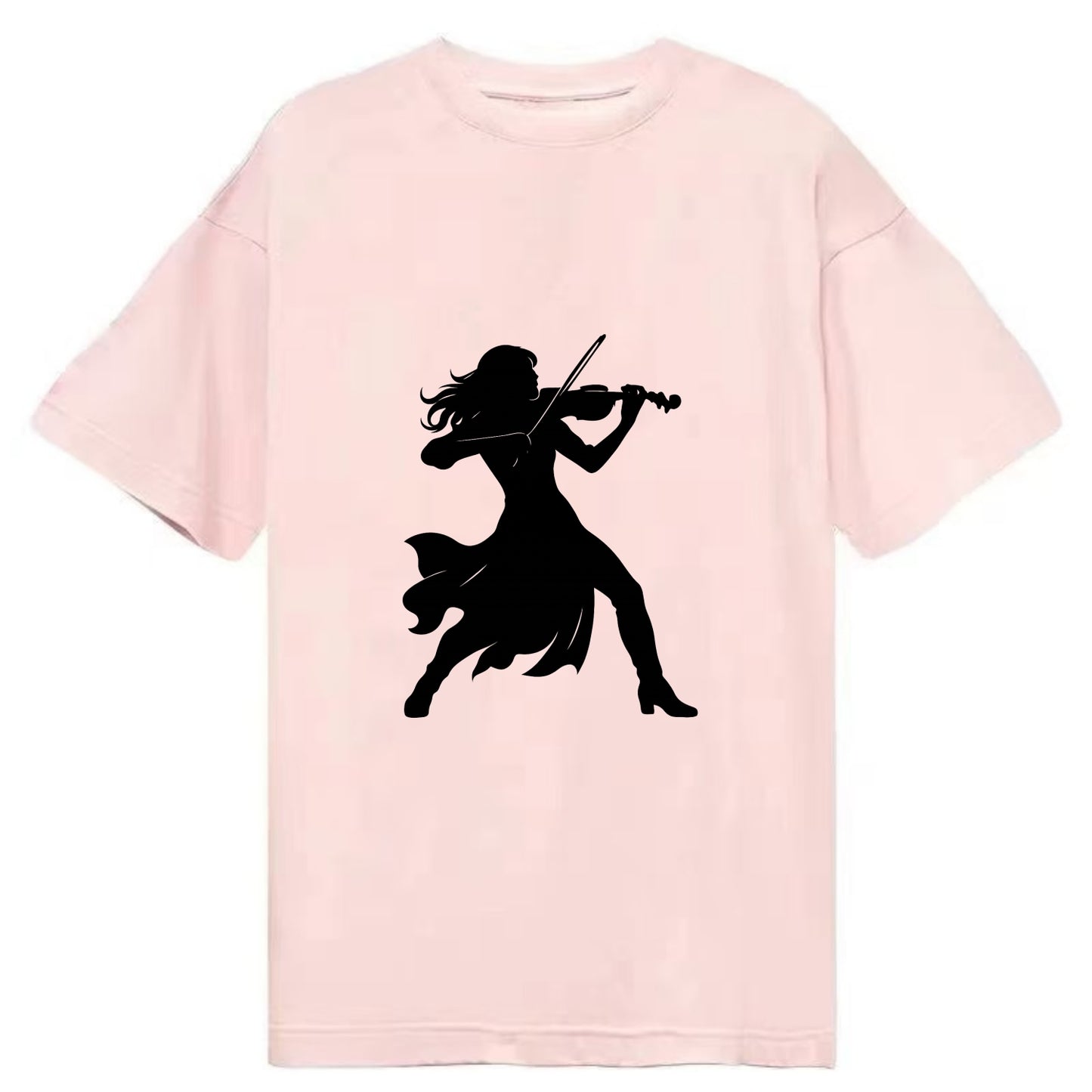 Violinist performing dramatic pose - Classic T-shirt - Pink
