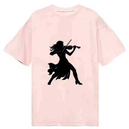Violinist performing dramatic pose - Classic T-shirt - Pink