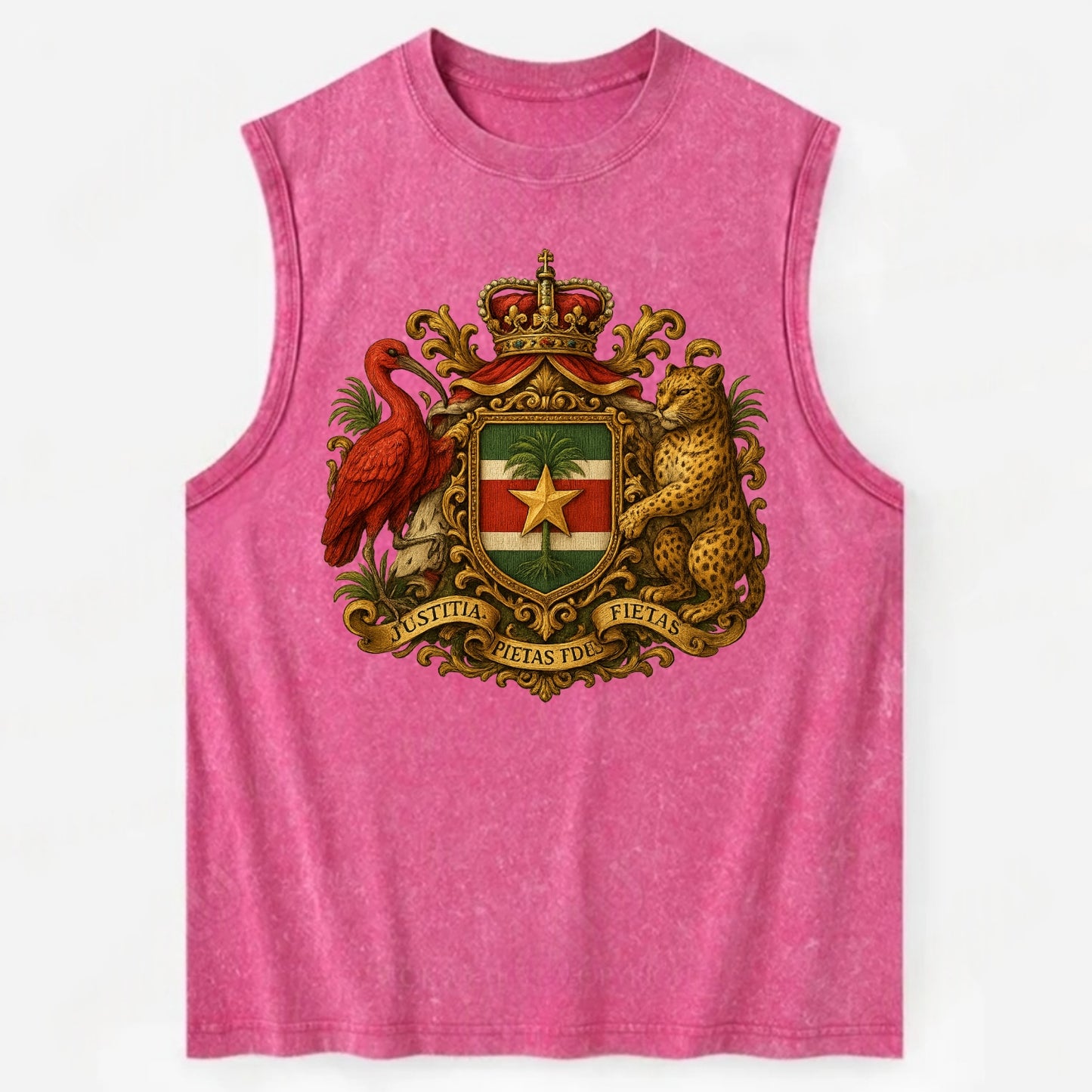 Suriname Star Emblem  - Vintage Washed Tank - Pink