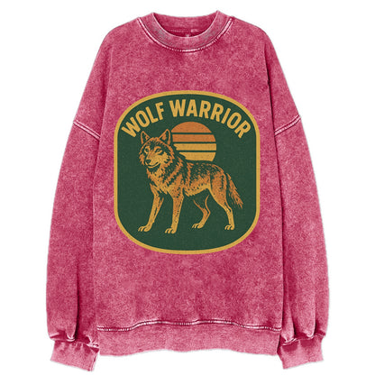Wolf Warrior  - Vintage Sweatshirt - Pink