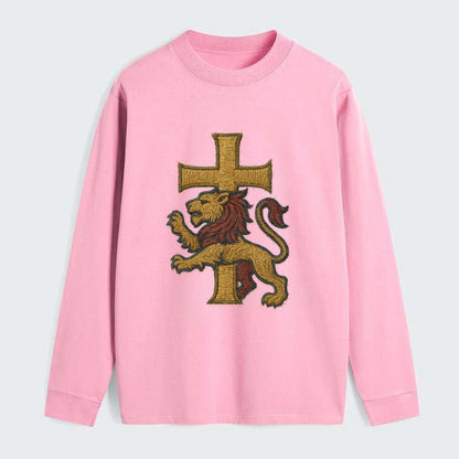 Lion and Cross  - Classic Long Sleeve Shirt - Pink