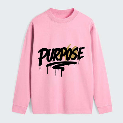 Bold typography design - "PURPOSE" - reason for being - Classic Long Sleeve Shirt - Pink