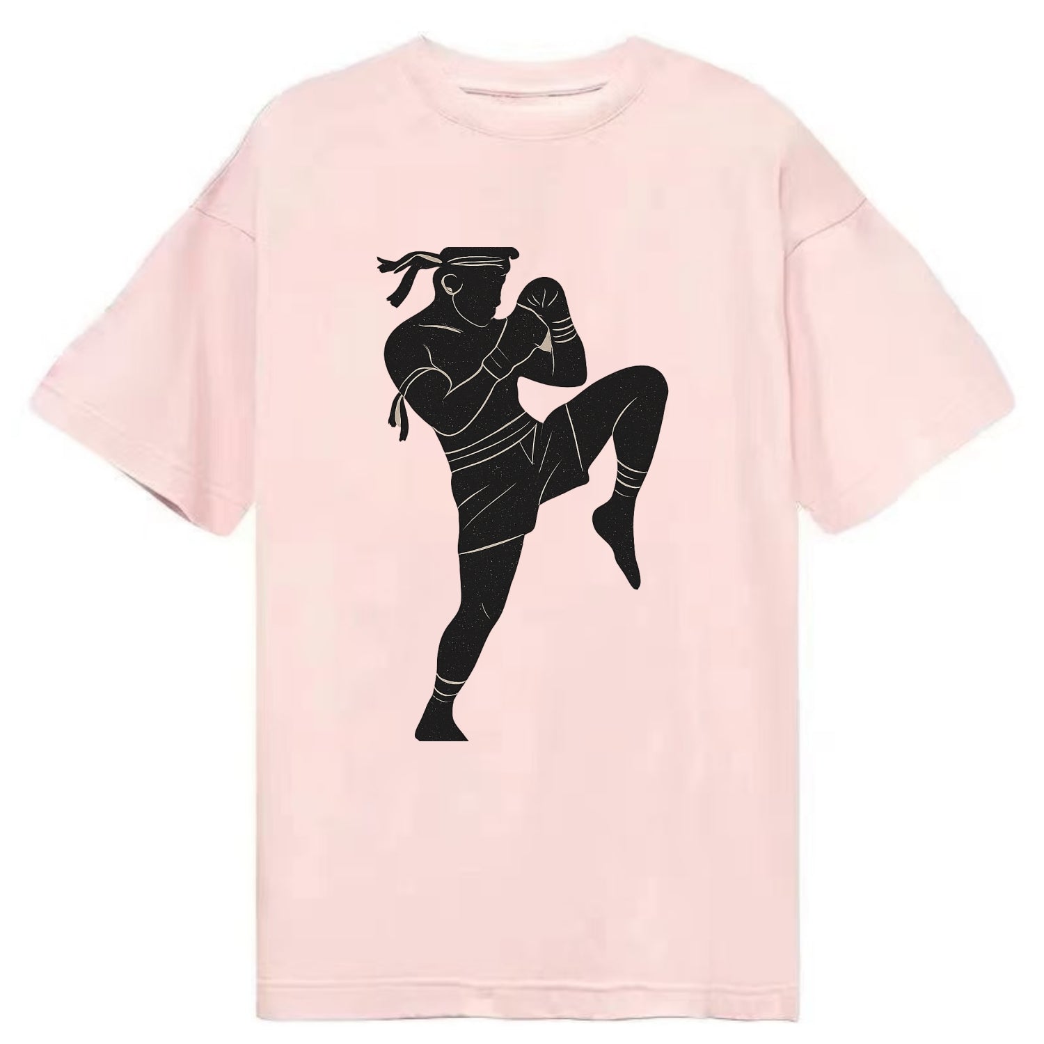 Muay Thai fighter with knee strike - Classic T-shirt - Pink