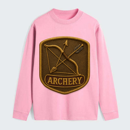 Bow and arrow crossed - archery enthusiast - Classic Long Sleeve Shirt - Pink
