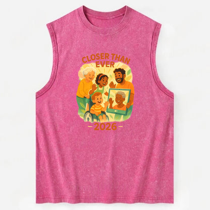 Technology bringing distant families together - "Closer Than Ever" - - Vintage Washed Tank - Pink