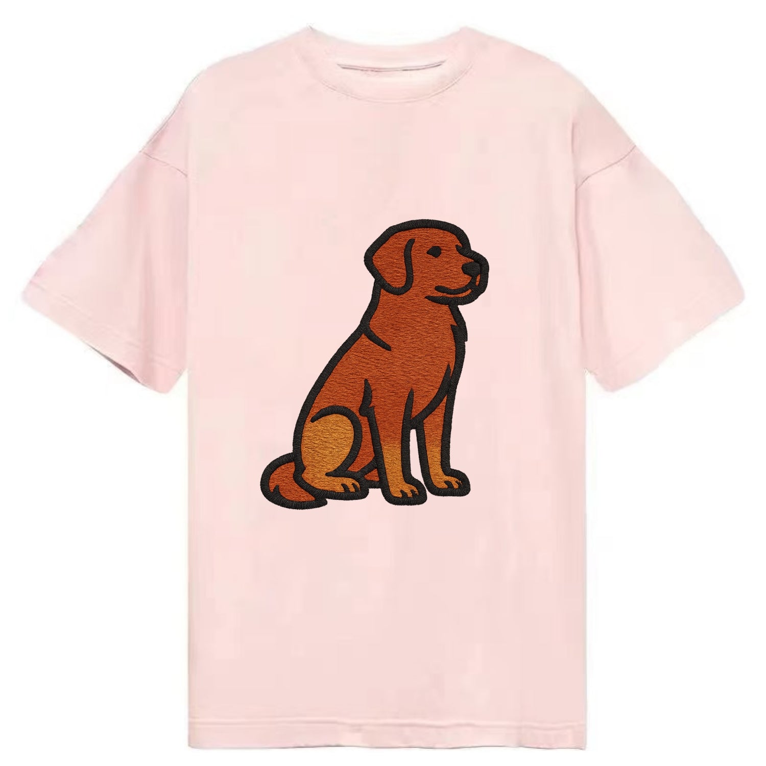 Nova Scotia Duck Tolling Retriever - Red embroidered pose - Classic T-shirt - Pink