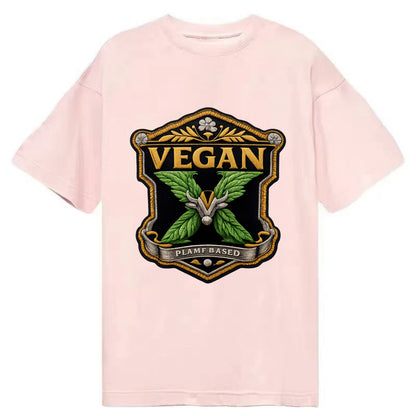 VEGAN X - plant-based symbol in green , animal rights - Classic T-shirt - Pink
