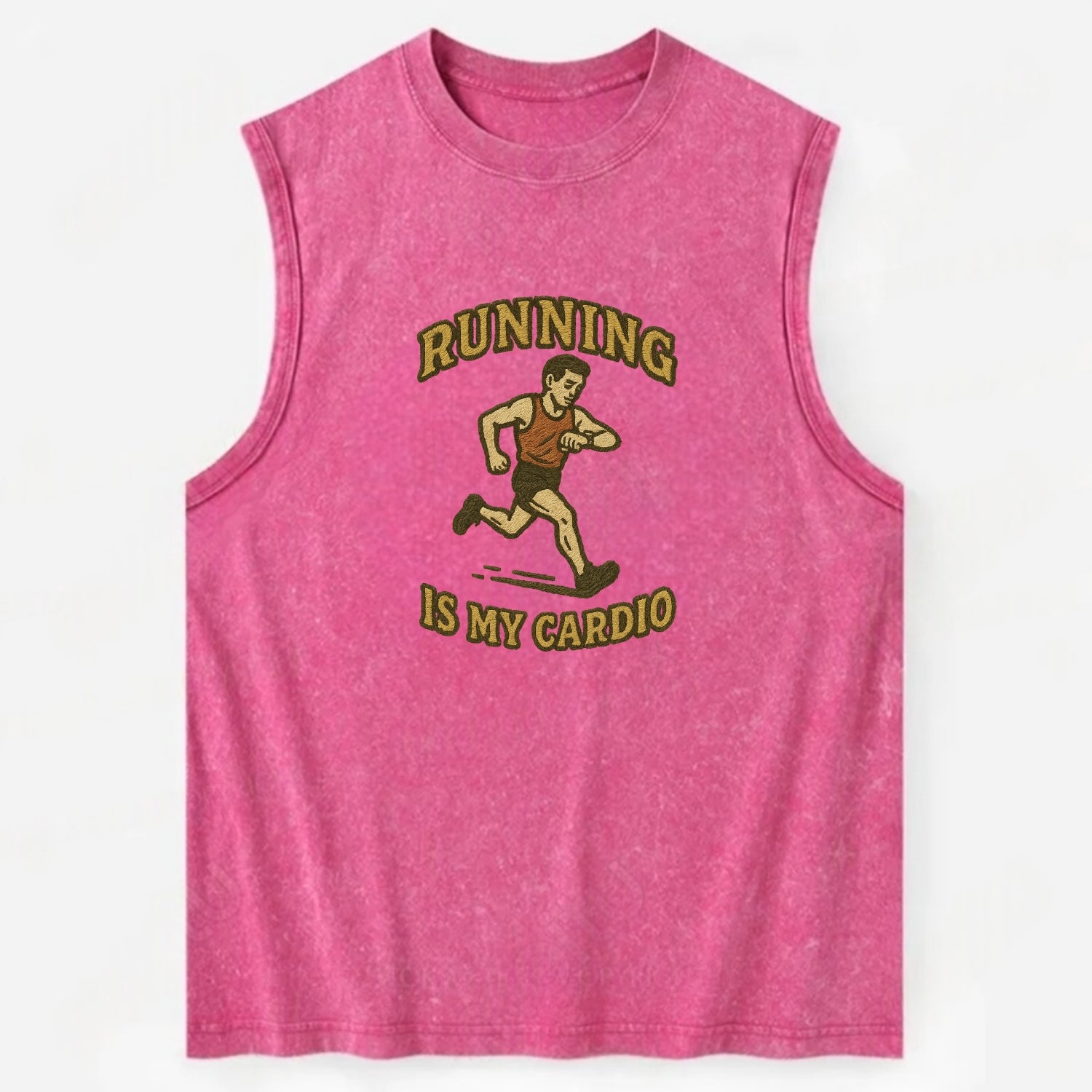 Running Late Is My Cardio  - Vintage Washed Tank - Pink