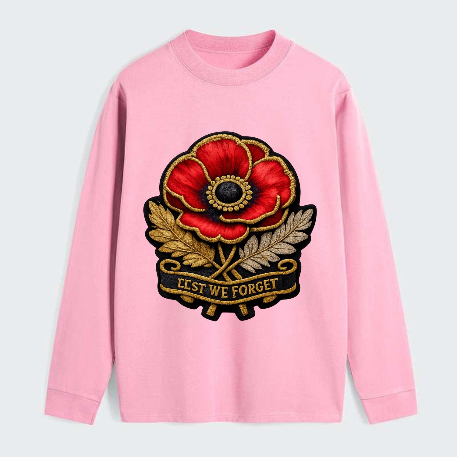 MEMORIAL POPPY - red poppy flower in scarlet , remembrance - Classic Long Sleeve Shirt - Pink