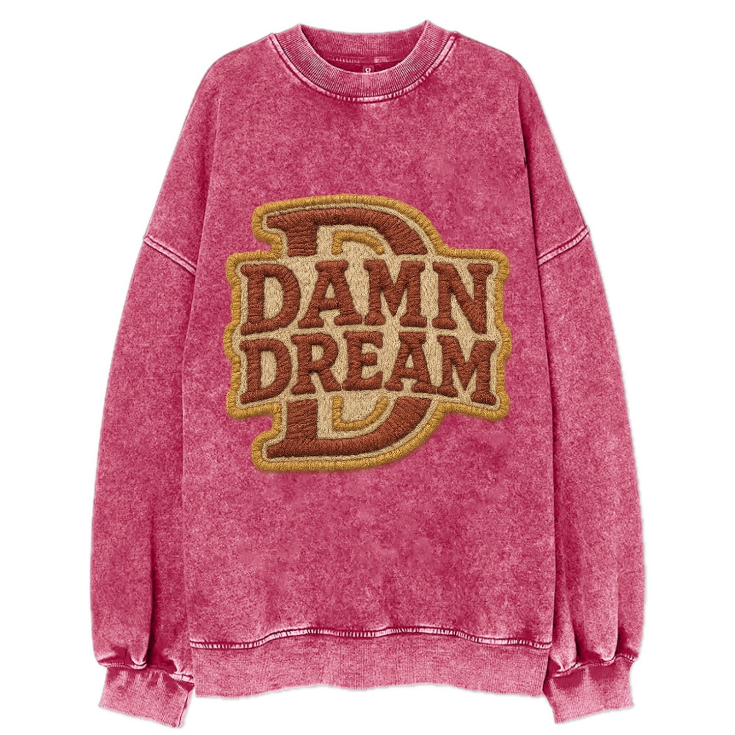 DAMN;DREAM BIG Motivational White Cap - Vintage Sweatshirt - Pink