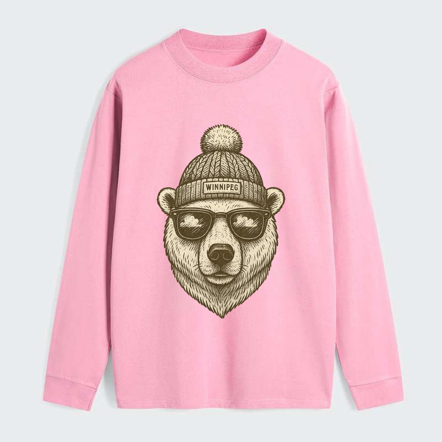 Winnipeg Polar Bear wearing Winnipeg bea - Classic Long Sleeve Shirt - Pink