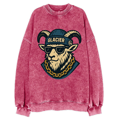 Glacier Mountain Goat - Vintage Sweatshirt - Pink