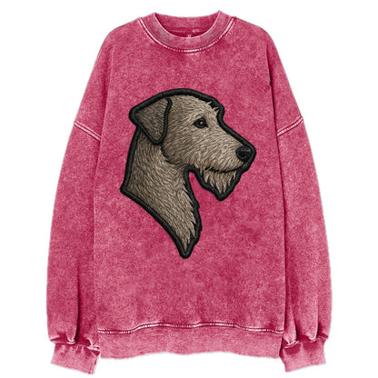 Irish Wolfhound - Modern gentle giant lo - Vintage Sweatshirt - Pink