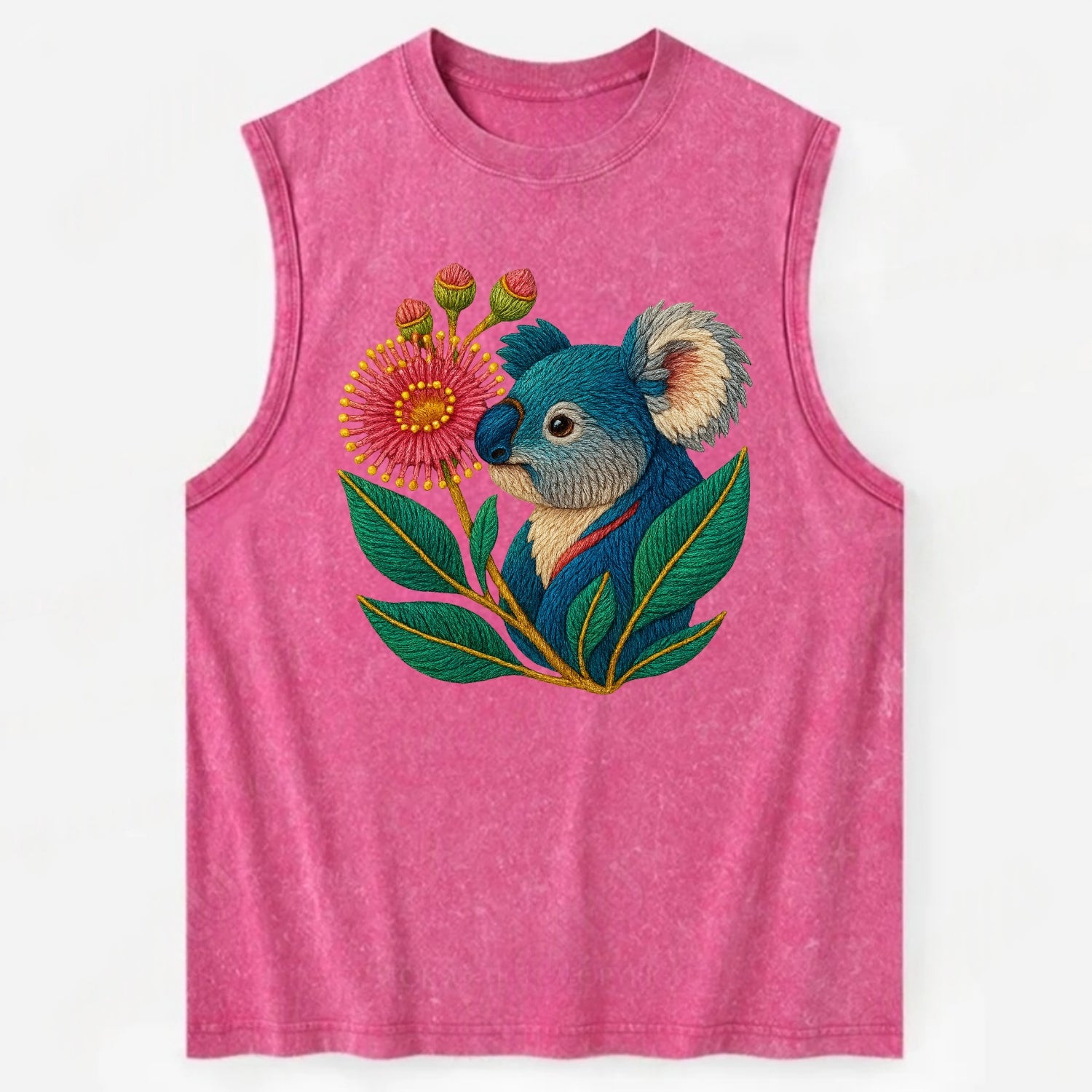 Koala Eucalyptus Bloom - Vintage Washed Tank - Pink