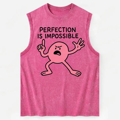PERFECTION IS IMPOSSIBLE | Asymmetrical circle trying - - Vintage Washed Tank - Pink