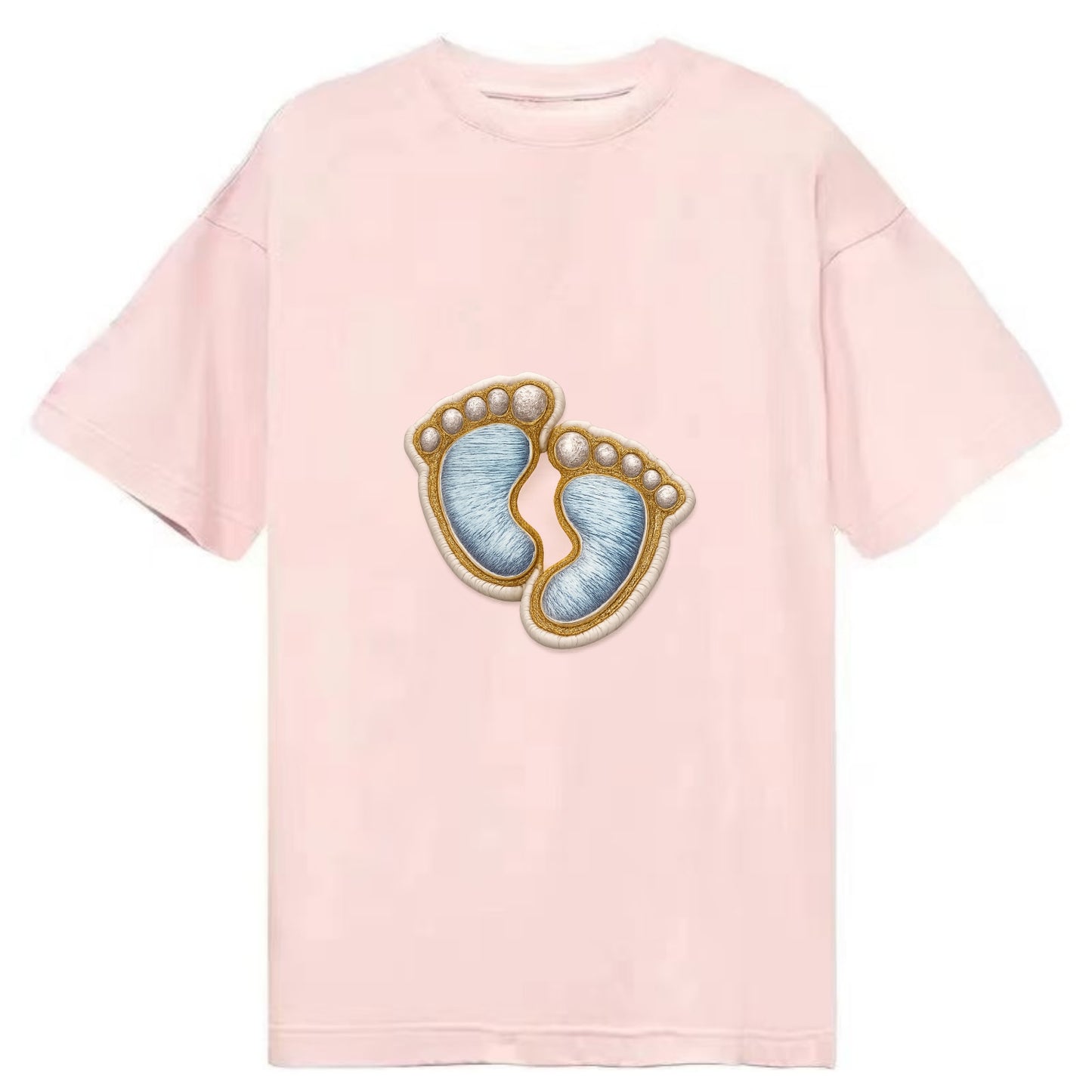 BABY FOOTPRINTS - tiny feet in pink or blue , newborn - Classic T-shirt - Pink