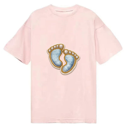 BABY FOOTPRINTS - tiny feet in pink or blue , newborn - Classic T-shirt - Pink
