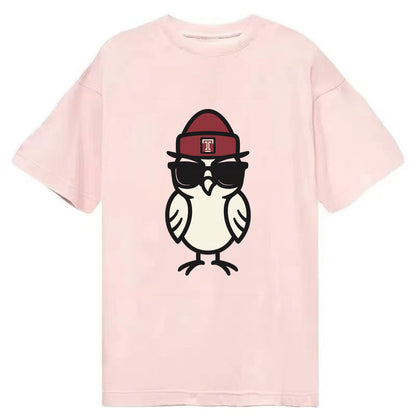 Philadelphia Owl wearing Temple beanie with T patch - Classic T-shirt - Pink