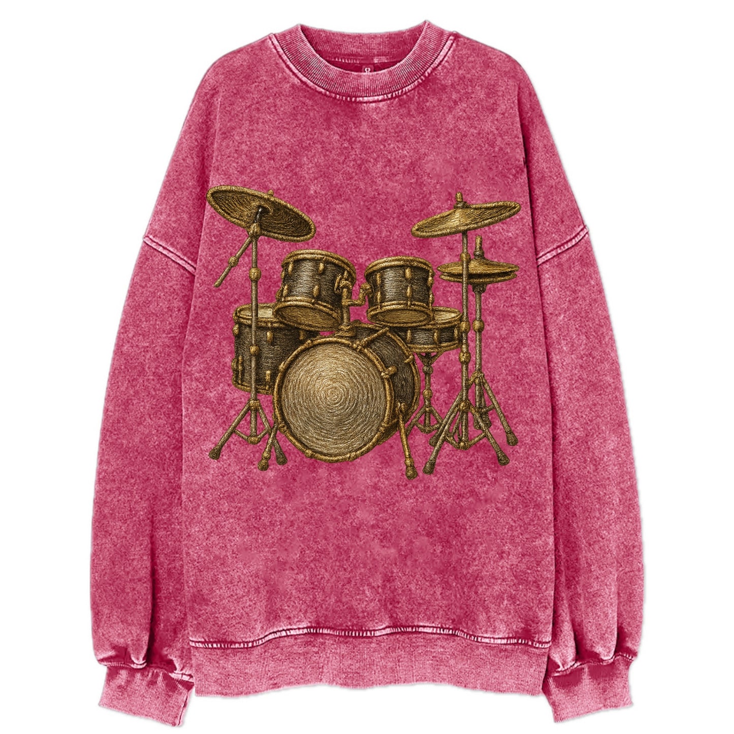 Drum Kit  - Vintage Sweatshirt - Pink