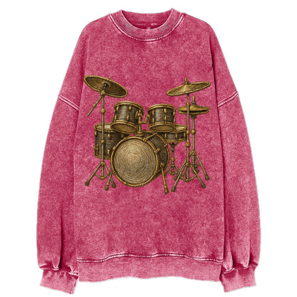 Drum Kit  - Vintage Sweatshirt - Pink